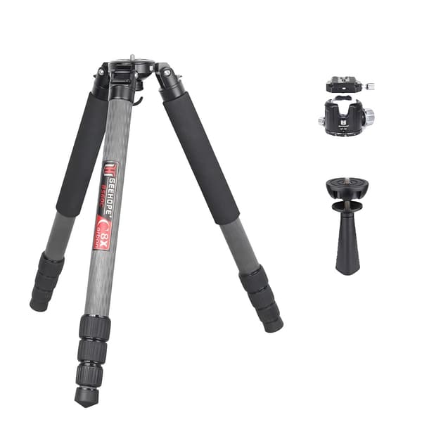 Professionell kolfiberstativ, 30 kg belastningskapacitet, 160 cm maxhöjd,B560C-adapter QP52
