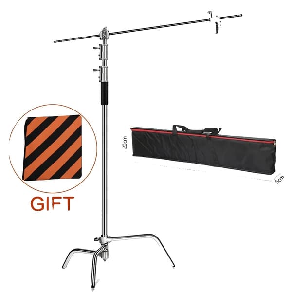 Fotografi C-Stand Ljusstativ, Justerbar Glidben, Hållbar Rostfritt Stål,3.3M med påse