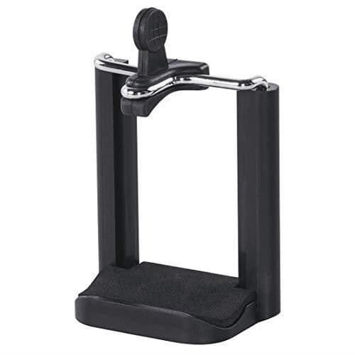 Hama smartphonehållare för stativ och Selfie Stick (1/4" stativgänga, variabel bredd från 5,5 till 8,2 cm, U-adapter Svart
