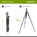 Miniatyrbild 3 av 4: Stativ för Kamera - Mantona - Scout - Anodiserad Aluminium - Kulhuvud ingår - Snabbspänningssystem