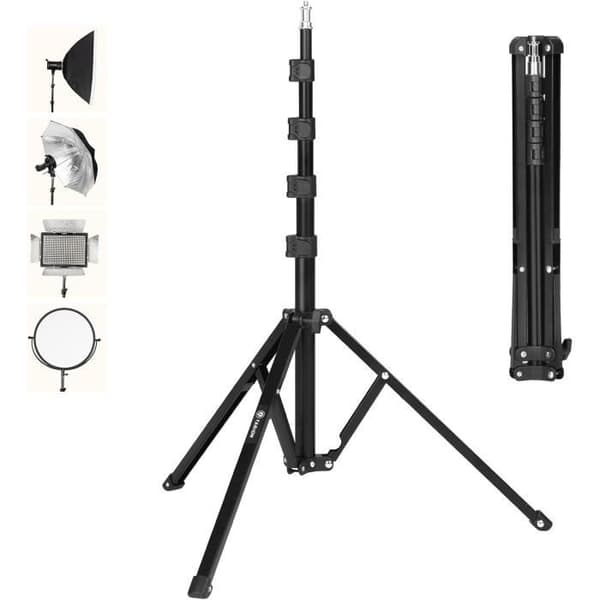 TARION Lamp Stativ Aluminium Ljus Stativ Kapacitet 8kg för Studio Fotografi Utomhus Ring Ljus Blits Ljus
