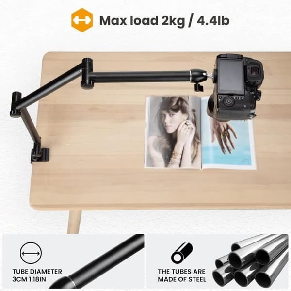 Bordstöd - TARION - TKB01 - Flexibel Länkarm 360° - Aluminium - 2 kg