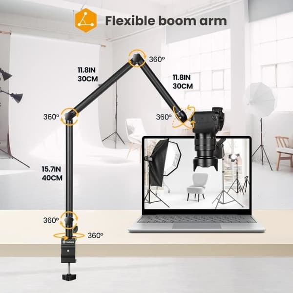 Bordstöd - TARION - TKB01 - Flexibel Länkarm 360° - Aluminium - 2 kg