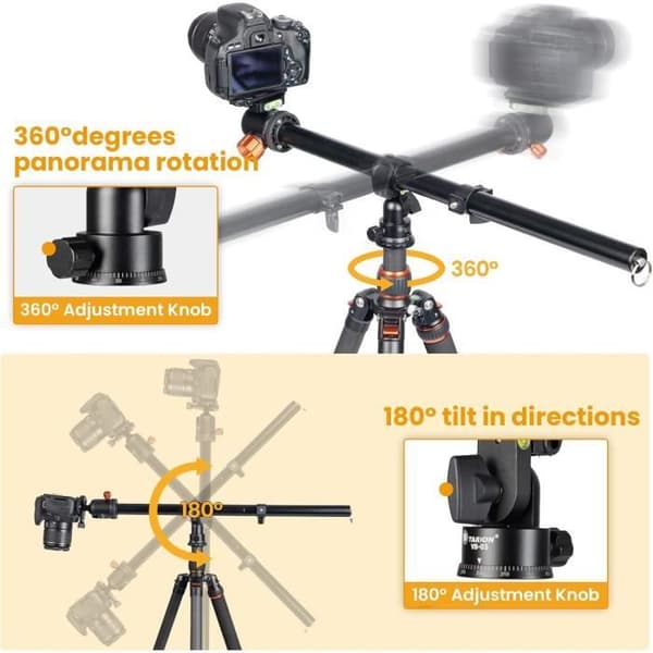 Tripod förlängningsarm - TARION - VB-01 - Aluminium - Rotativ 360° - Max belastning 17,6 lb