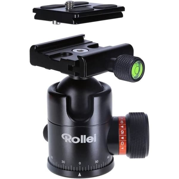 Rollei Kulledstativ för stativ C6i, Professionell 360 stativhuvud med friktion, lastkapacitet 12 kg och 3 N