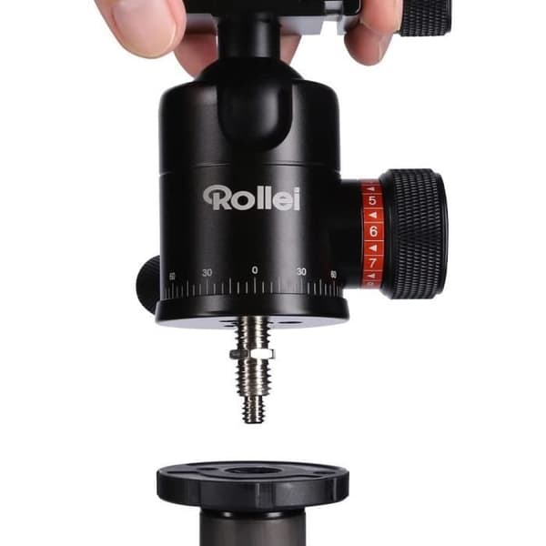 Rollei Kulledstativ för stativ C6i, Professionell 360 stativhuvud med friktion, lastkapacitet 12 kg och 3 N