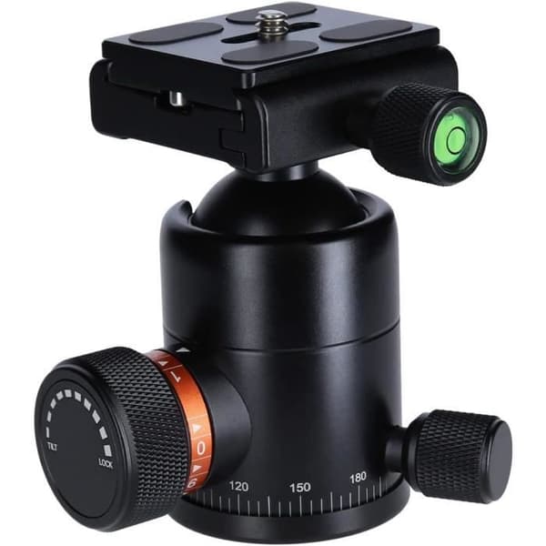 Rollei Kulledstativ för stativ C6i, Professionell 360 stativhuvud med friktion, lastkapacitet 12 kg och 3 N