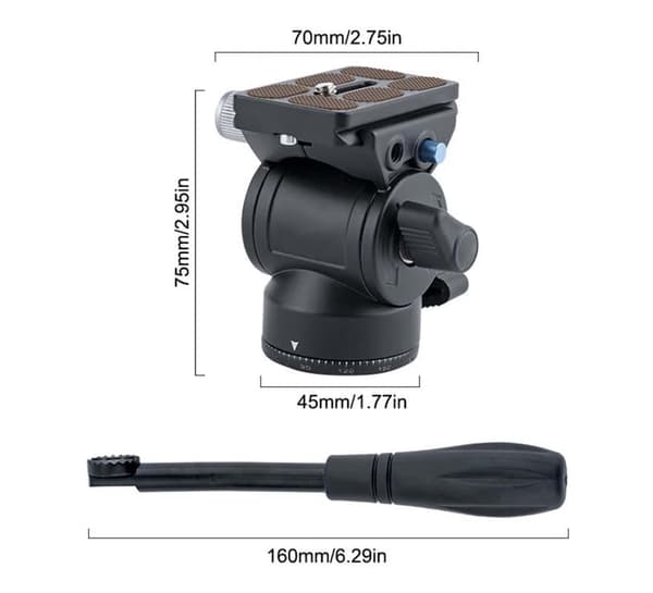 metal mini hydraulisk hoved stativ udendørs live fotografering kamera professionel fotografering panoramaudsigt dæmpning hoved