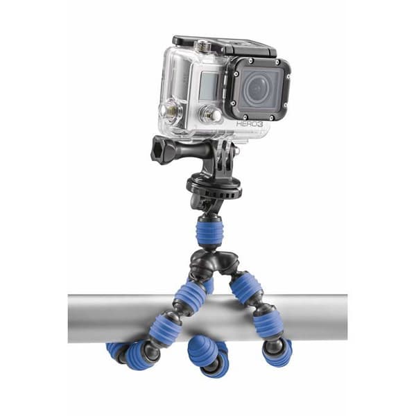 Cullmann Tyskland Cullmann Alpha 380 Mini Flexibelt mobilstativ med smartphonehållare, blå, max 1,5 kg, 267 g