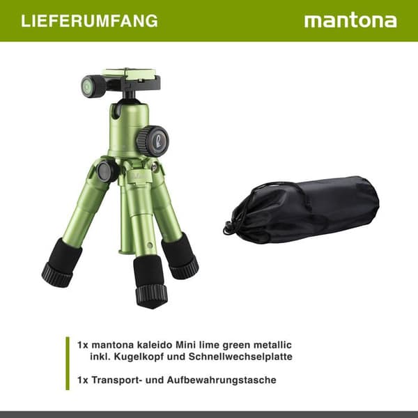 Mantona Kaleido ministativ - WALIMEX - Aluminium - Sfärisk kulled - Integrerat vattenpass