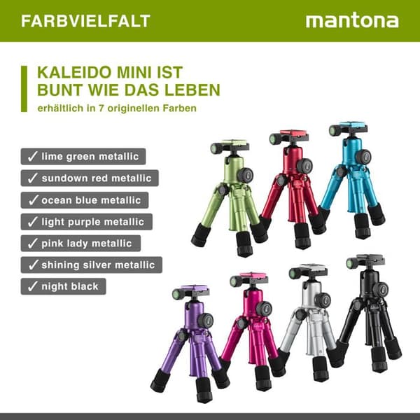 Mantona Kaleido ministativ - WALIMEX - Aluminium - Sfärisk kulled - Integrerat vattenpass