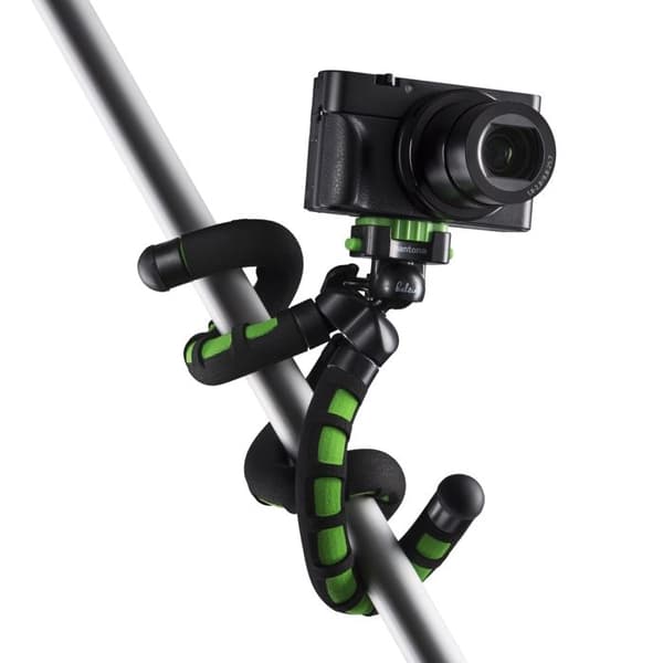 Specialstativ Mantona Flex 1-4 tum Arbetshöjd=10 - 27 cm grönt för smartphones och GoPro