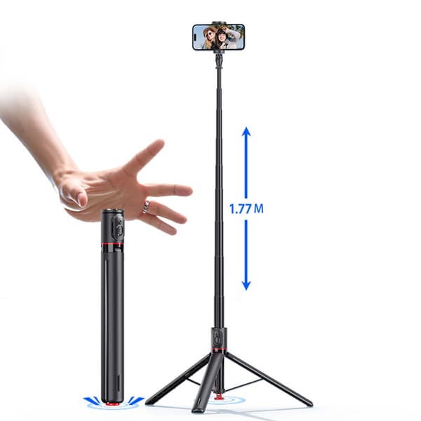 TT01 Bluetooth Selfie Stick Resa Bärbar hoppstång Golvstativ Live Streaming Telefonhållare Kaststång