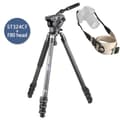 Miniatyrbillede 1 af 2: Professionelt Carbonfiber Stativ, Letvægtsdesign, Maksimal belastning 30 kg,ST324CF med F80