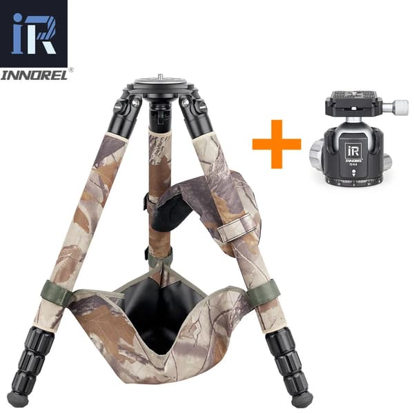 Professionel Camouflage Kulfiber Stativ, Maksimal Belastning 30kg, Højde 146cm,Tilføj N44 kuglehoved