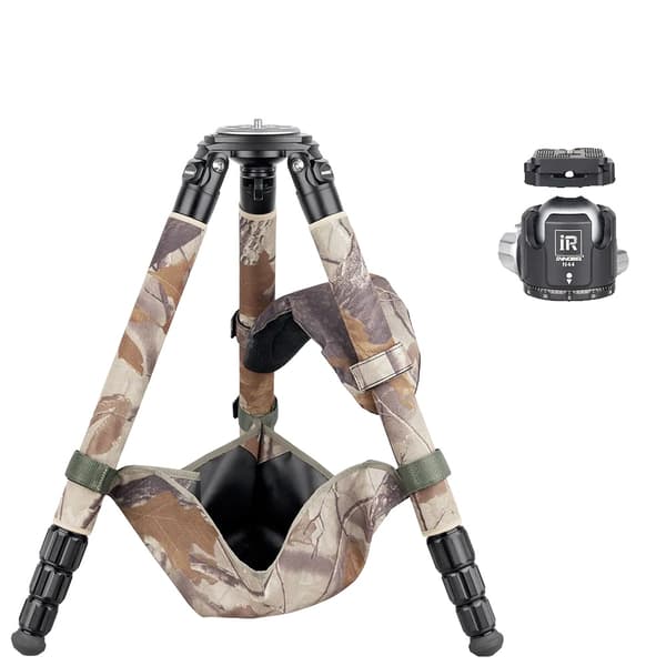 Professionel Camouflage Kulfiber Stativ, Maksimal Belastning 30kg, Højde 146cm,Tilføj N44 kuglehoved