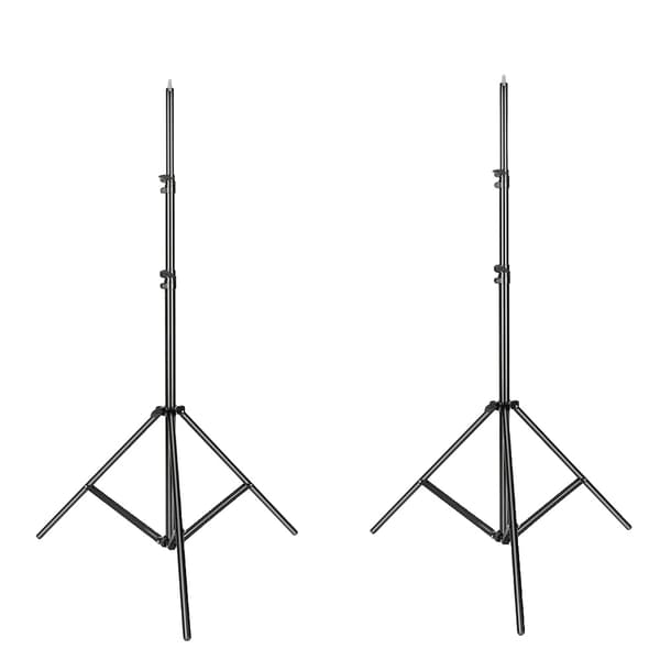 Fotostativ, justerbar höjd 290 cm, lätt aluminiumlegering,2st Svart Stativ
