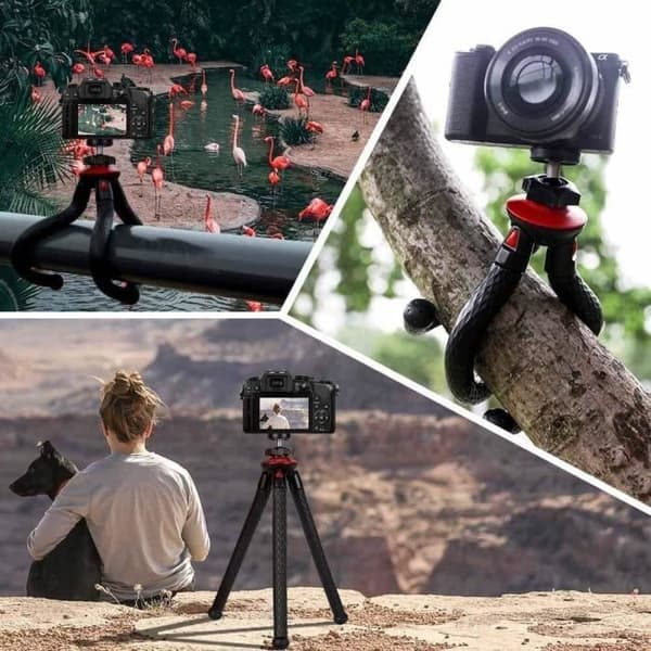 Flexibelt fotostativ FOTOPRO UFO2 - För reflex, smartphone, actionkamera - Levereras med smartphonehållare och GoPro-adapter.