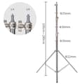 Miniatyrbillede 2 af 2: Professionelt Stativ, Max Højde 2900mm, Letvægts Aluminium,2,8M sølvstativ