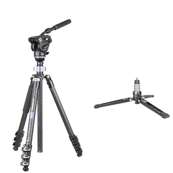 Kulfiber Professionelt Stativ, 20kg Maksimal Belastning, 175cm Maksimal Højde,MT70C tilføj F60 PW70