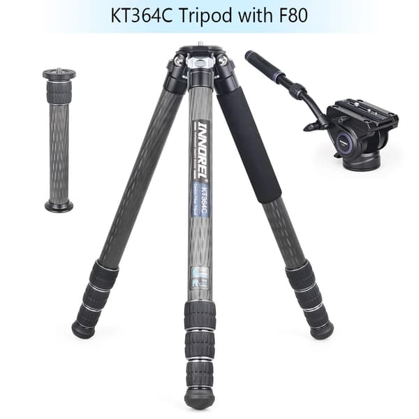 Professionelt kulfiberstativ, maksimal belastning 30 kg, højde på 193 cm,KT364C og F80