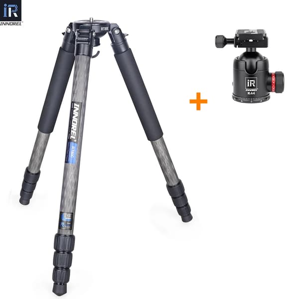 Professionell kolfiberstativ, 20 kg lastkapacitet, lättvikts 1,8 kg,RT80C lägg till K44