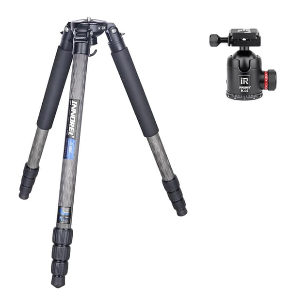 Professionell kolfiberstativ, 20 kg lastkapacitet, lättvikts 1,8 kg,RT80C lägg till K44