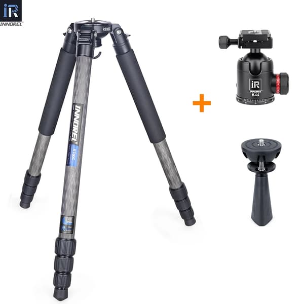 Professionelt Carbon Fiber Stativ, 20 kg Belastningsevne, Letvægts 1,8 kg,RT80C tilføj K44 BL75
