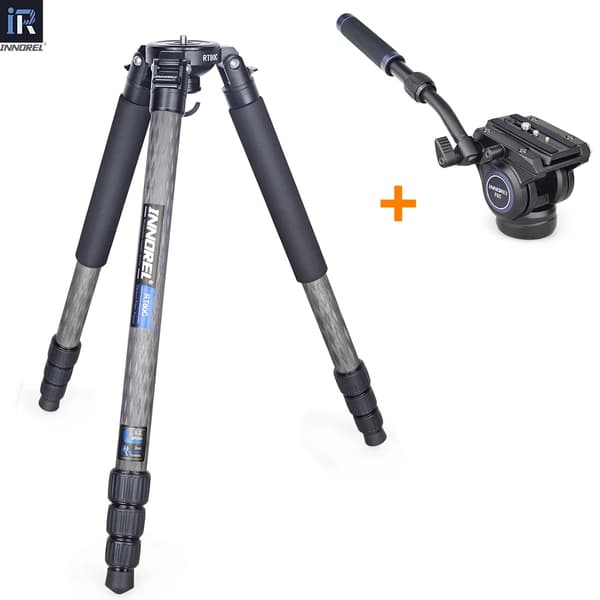 Professionelt Carbon Fiber Stativ, 20 kg Belastningsevne, Letvægts 1,8 kg,RT80C tilføj F60
