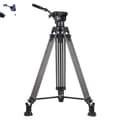 Miniatyrbillede 1 af 2: Professionelt videostativ, høj belastningskapacitet, letvægts kulfiber, justerbar højde på 186cm,VT80C tilføj F80