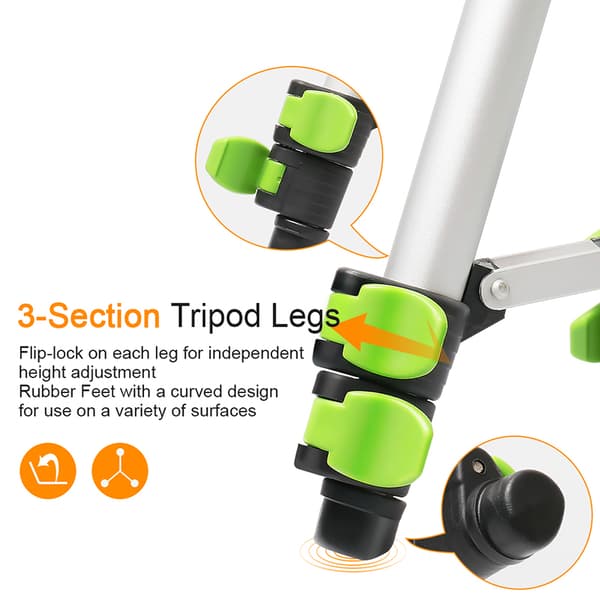 Tripod, Aluminiumkonstruktion, Justerbar højde, Guld