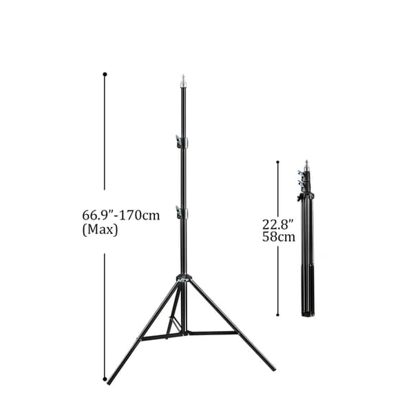 Telefonstativ, Justerbar højde, 1/4 Skruehoved, 2 stk 170cm