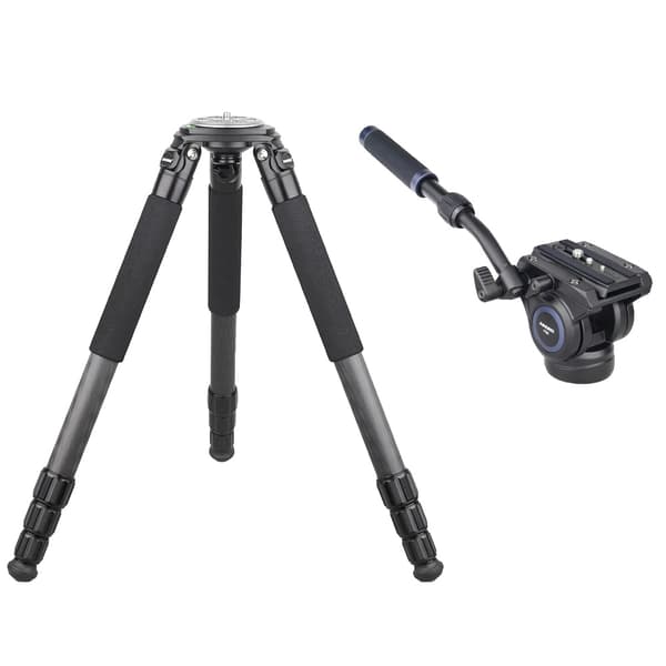 Carbonfiberstativ, maksimal belastning 30 kg, højde 1460 mm,Tilføj F60 væskehoved