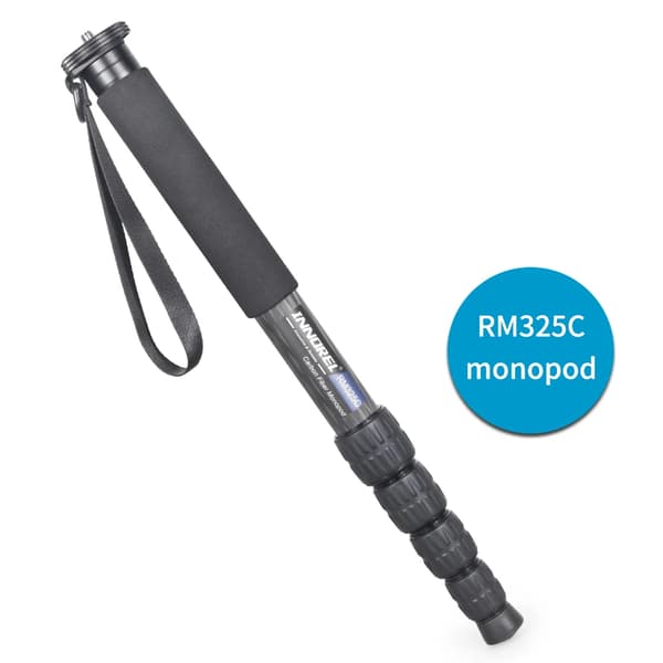 Bärbar kolfibermonopod, 5 sektioner, max höjd 170 cm,RM325C