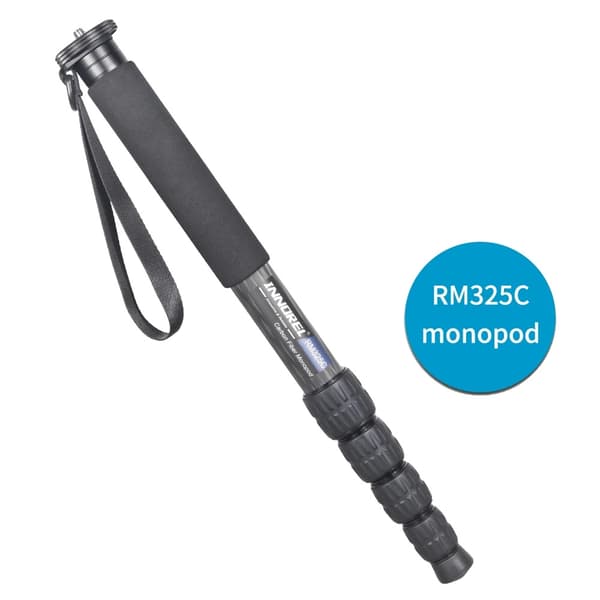 Bärbar kolfibermonopod, 5 sektioner, max höjd 170 cm,RM325C