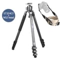 Miniatyrbillede 1 af 2: **Titel: Carbon Fiber Kamera Stativ, 30kg Belastningsevne, 158cm Udtøjet Højde**,ST324CF tilføj N52 hoved