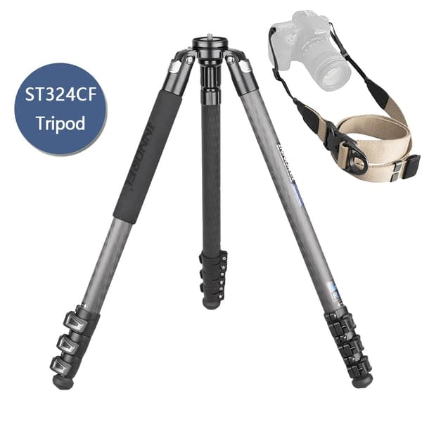 **Titel: Carbon Fiber Kamera Stativ, 30kg Belastningsevne, 158cm Udtøjet Højde**,ST324CF standard