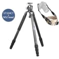 Miniatyrbillede 1 af 2: **Titel: Carbon Fiber Kamera Stativ, 30kg Belastningsevne, 158cm Udtøjet Højde**,ST324CT tilføj N52 hoved