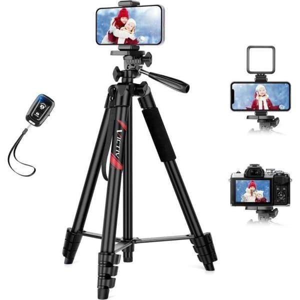 Smartphone-stativ - Victiv - 162 cm - Lätt aluminium - Fjärrkontroll - 3-vägs roterande huvud