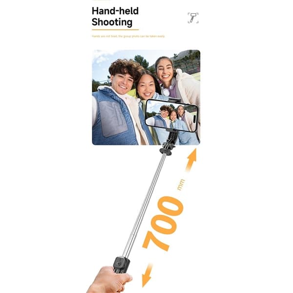 Selfiestang justerbart stativ Bluetooth selfiestang uttrekkbar med fylllys