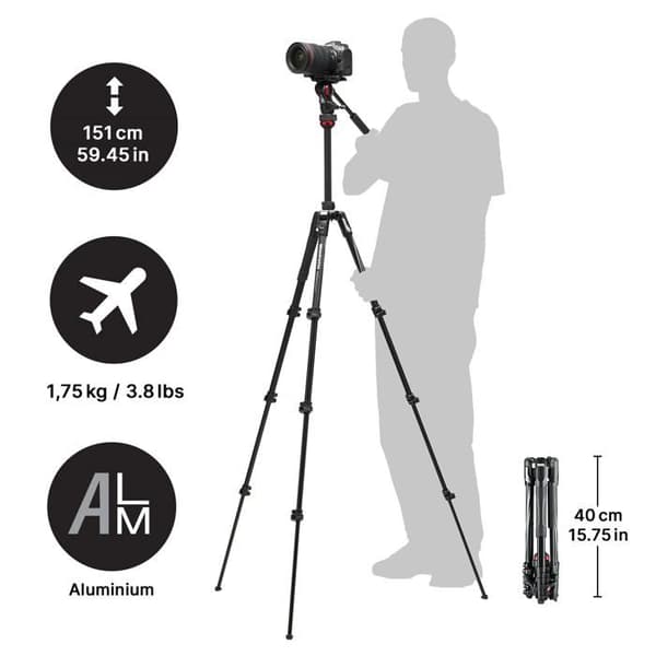 Manfrotto Befree Advanced MVKBFRL-LIVE Stativ med Manfrotto 494 Center Ball Head
