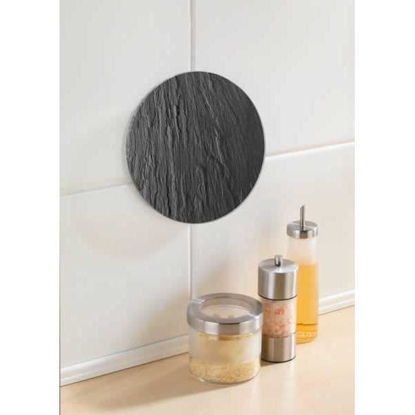 Underlägg - WENKO - Skiffer - Härdat glas - Ø 20 cm - Grå