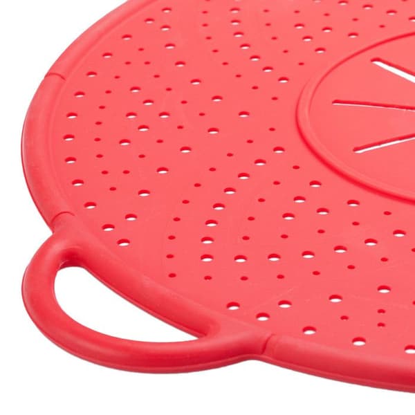 Relaxdays Silikontäcke Antiköpa Översvämning Splash, Underlägg, värmebeständig, 30cm, röd