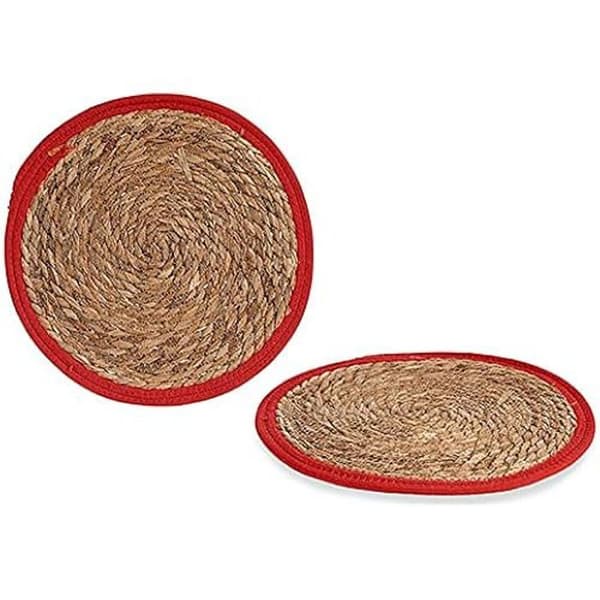 Naturfiberunderlägg - BigBuy Home - Ø 35 cm - Rödbrun - Flerfärgad