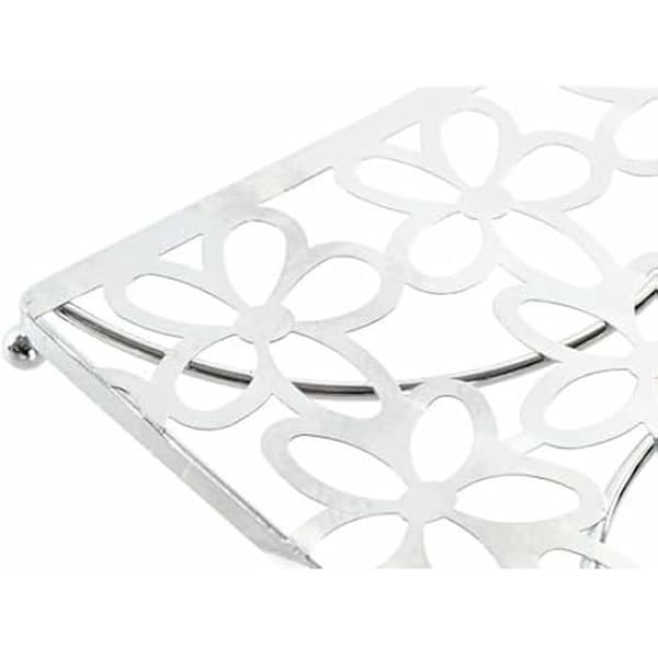 Underlägg - DKD Heminredning - Silvermetall - 18 x 18 x 1,5 cm - Bordsdekoration - Elegant och praktiskt