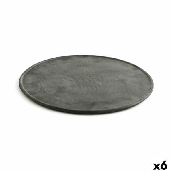 Quid Mineral Gres svart keramisk tallrik matta Ø 33 cm (6 enheter)