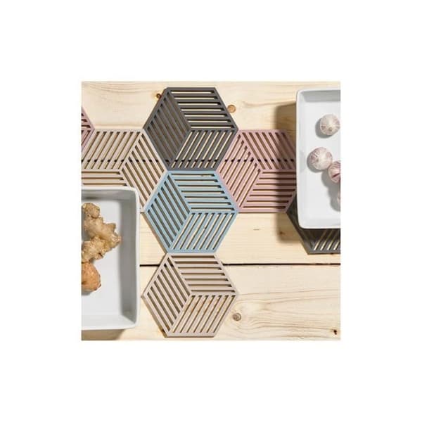 Underlägg - ZONE DANMARK - Hexagon - Silikon - Kaktusgrön - 16cm x 14cm