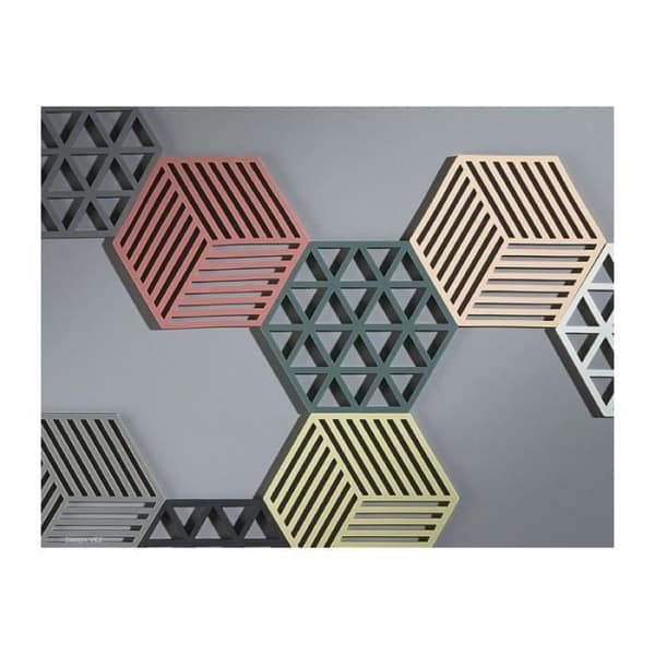 Underlägg - ZONE DANMARK - Hexagon - Silikon - Kaktusgrön - 16cm x 14cm