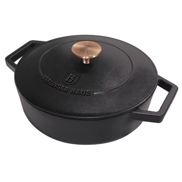 BERLINGERHAUS Gryta i gjutjärn med lock 26 cm Kollektion Black Rose BH-6493
