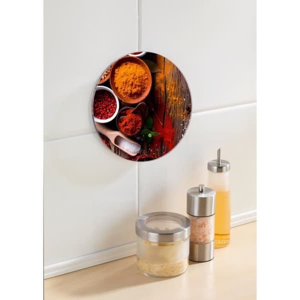 Underlägg - WENKO - Glas - Ø20 cm - Flerfärgad - Anti-halk